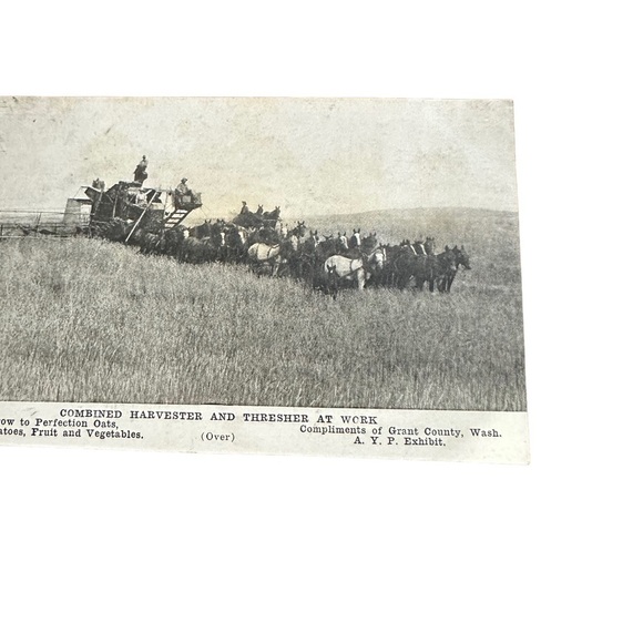Vtg Postcard Grant County WA Harvesters Farming Wheat Prices 1907 Comparison Ag - Picture 3 of 4